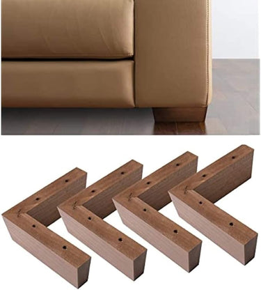 IPEA 4 Patas para Muebles y Sofás de Madera Modelo Angular – Color Nogal – Altura 50 mm – Fabricado en Italia – Juego de 4 Patas de Madera para Armarios y Sillones